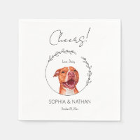 Eenvoudige Pit Bull Hond Bruiloft Cocktail servett
