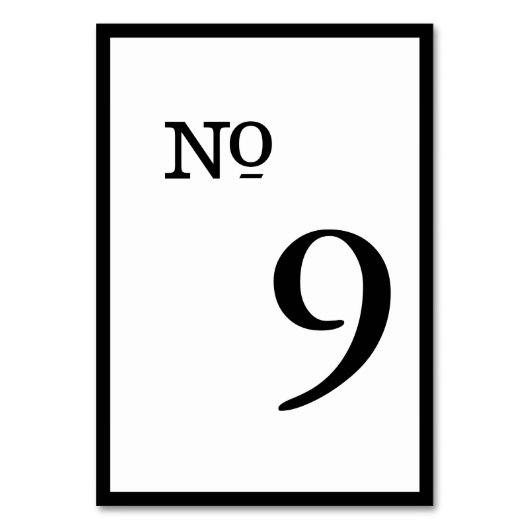 Eenvoudige Plain Border Trouwtafel Nummers Kaart (Achterkant)