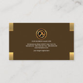 Eenvoudige 'Plain'-contemmodern Gold Corner Tab Ha Visitekaartje (Achterkant)