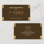 Eenvoudige 'Plain'-contemmodern Gold Corner Tab Ha Visitekaartje (Voorkant / Achterkant)