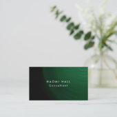 Eenvoudige Plain Elegant Groene Professionele Mini Visitekaartje (Staand voorkant)