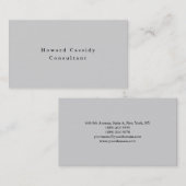 Eenvoudige Plain Elegant Lichtgrijs Minimalistisch Visitekaartje (Voorkant / Achterkant)