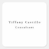 Eenvoudige Plain Elegant Modern Vierkante Sticker (Voorkant)