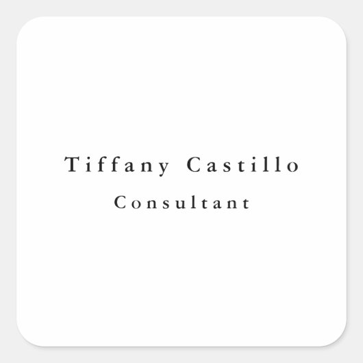 Eenvoudige Plain Elegant Modern Vierkante Sticker (Voorkant)