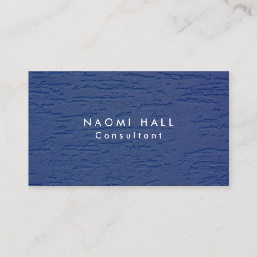 Eenvoudige Plain Elegant Moderne Blauwe Muur Minim Visitekaartje (Voorkant)