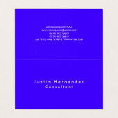 Eenvoudige Plain Elegant Ultramarien Blauw Minimal Visitekaartje (Buitenkant ongevouwen)