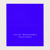 Eenvoudige Plain Elegant Ultramarien Blauw Minimal Visitekaartje (Buitenkant ongevouwen)