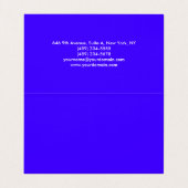 Eenvoudige Plain Elegant Ultramarien Blauw Minimal Visitekaartje (Binnenkant ongevouwen)