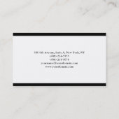 Eenvoudige Plain Elegant Zwart Grenzen Wit Visitekaartje (Achterkant)