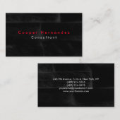 Eenvoudige Plain Elegant Zwart Grijs Professional Visitekaartje (Voorkant / Achterkant)