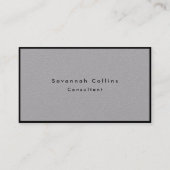 Eenvoudige Plain Grey Black Border Minimalist Mode Visitekaartje (Voorkant)