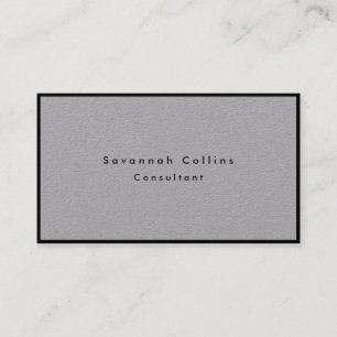 Eenvoudige Plain Grey Black Border Minimalist Mode Visitekaartje