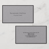 Eenvoudige Plain Grey Black Border Minimalist Mode Visitekaartje (Voorkant / Achterkant)