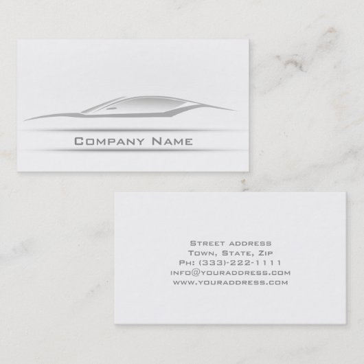 Eenvoudige Plain Grey Line Car Visitekaartje (Voorkant / Achterkant)