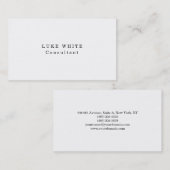 Eenvoudige Plain Klassiek Wit Professioneel Creati Visitekaartje (Voorkant / Achterkant)