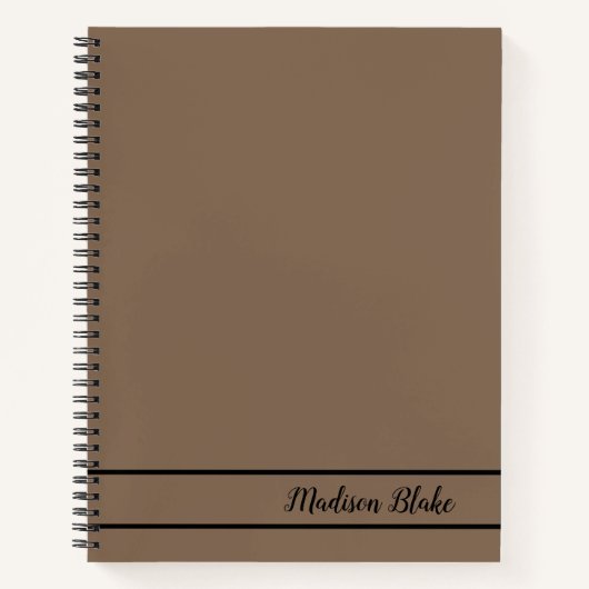 Eenvoudige Plain Pastel Brown Notitieboek (Voorkant)