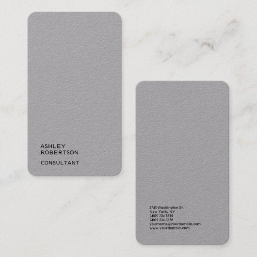 Eenvoudige Plain Premium Grijs Trendy Moderne Mini Visitekaartje (Voorkant / Achterkant)