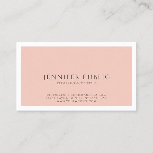 Eenvoudige Plain Professionele Moderne Elegante Kl Visitekaartje (Voorkant)