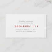 Eenvoudige Plain Red Maroon Line Car Visitekaartje (Achterkant)