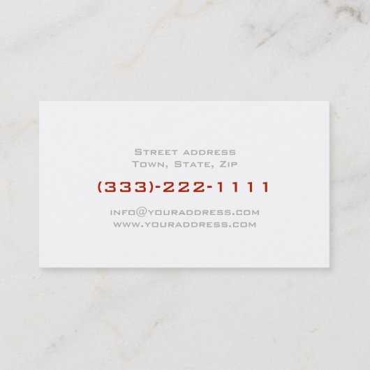 Eenvoudige Plain Red Maroon Line Car Visitekaartje (Achterkant)