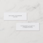 Eenvoudige Plain Slim Professionele Wit Haar Styli Mini Visitekaartje (Voorkant / Achterkant)