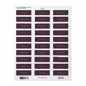Eenvoudige Plain Text Wedding Retouradres Etiket (Full Sheet)