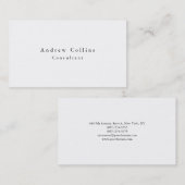 Eenvoudige Plain White Minimalist Professional Lee Visitekaartje (Voorkant / Achterkant)