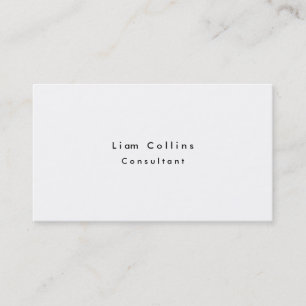 Eenvoudige Plain White Minimalist Professional Mod Visitekaartje