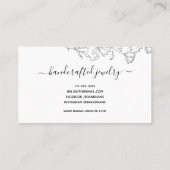 Eenvoudige Plain Zwart en Witte Bloem Tekening Blo Visitekaartje (Achterkant)