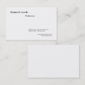 Eenvoudige Plain Zwart Wit Minimalistische Moderne Visitekaartje (Voorkant / Achterkant)