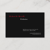 Eenvoudige Plain Zwart Wit Rood Minimalistisch Mod Visitekaartje (Voorkant)