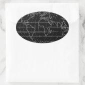 eenvoudige planishier / kaarten ovale sticker (Tas)