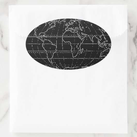 eenvoudige planishier / kaarten ovale sticker (Tas)