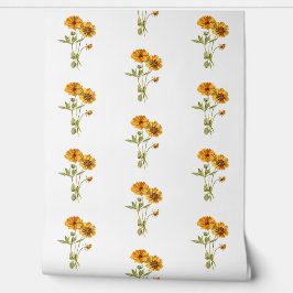 Eenvoudige Plant Met Gele Bloemen Behang