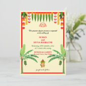 Eenvoudige Plantain met Krans Indiase Trouwkaart Kaart (Staand voorkant)