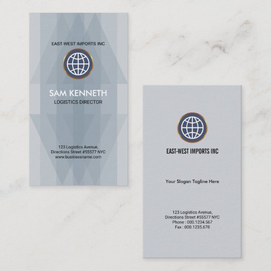 Eenvoudige platte, elegante, dubbeldekte pijllogis visitekaartje (Voorkant / Achterkant)