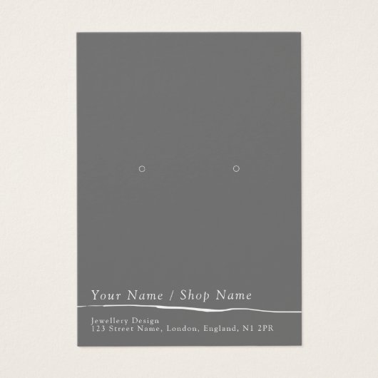 Eenvoudige platte grijze oorbel display kaart (Voorkant)