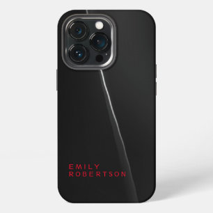 Eenvoudige platte grijze zwarte Trendy Modern mini iPhone 13 Pro Hoesje
