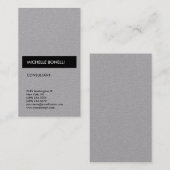 Eenvoudige platte grijze zwarte Trendy Modern mini Visitekaartje (Voorkant / Achterkant)