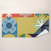 Eenvoudige platte lokale achtergrond van meerkleur badhanddoek (Badhanddoek)