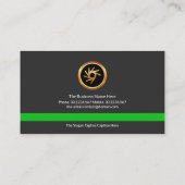 Eenvoudige platte minimalistische groene kolomopri visitekaartje (Achterkant)