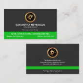 Eenvoudige platte minimalistische groene kolomopri visitekaartje (Voorkant / Achterkant)