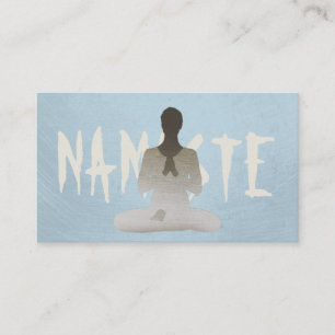 Eenvoudige platte Mint Blue Mediation & Yoga Visitekaartje