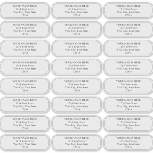 Eenvoudige platte rand afgeronde hoeken Adresetike Sticker (Voorkant)