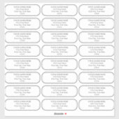 Eenvoudige platte rand afgeronde hoeken Adresetike Sticker (Vel)