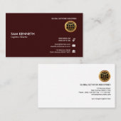 Eenvoudige platte retro Creative Maron Logistics Visitekaartje (Voorkant / Achterkant)