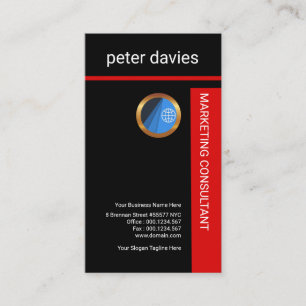 Eenvoudige platte, rode-positionermarkering visitekaartje