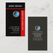 Eenvoudige platte, rode-positionermarkering visitekaartje (Voorkant / Achterkant)