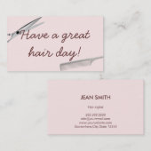 Eenvoudige platte roze haarstijllijst Visitekaartj Visitekaartje (Voorkant / Achterkant)