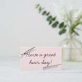 Eenvoudige platte roze haarstijllijst Visitekaartj Visitekaartje (Staand voorkant)